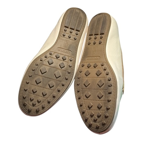 Aerosoles Drive Along Horsebit Leather Driving Loafers Ivory Beige Size 9.5 - Picture 5 of 14